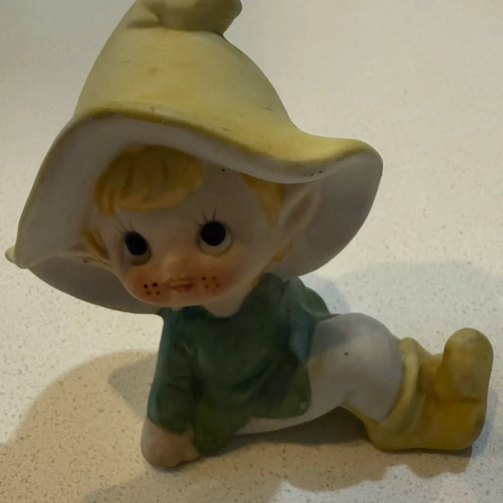 Vintage Homco Pixie Elves Elf Porcelain Figurines Home Interiors‎ #5213 Set Of 4